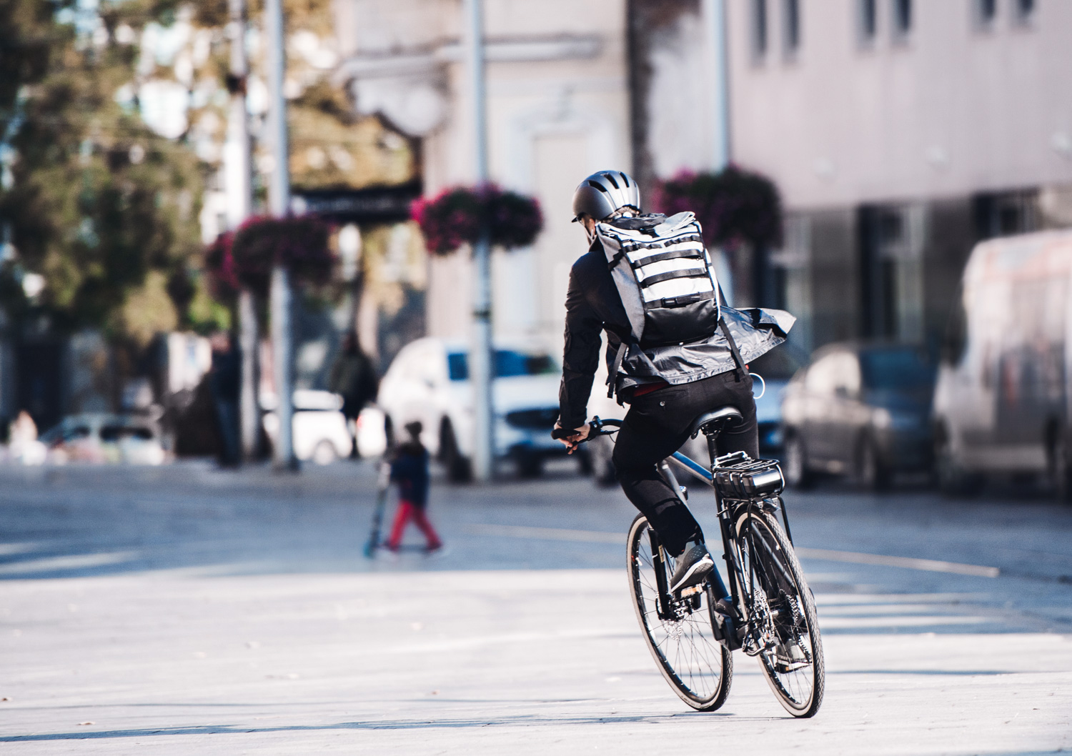 Cyclist on a road