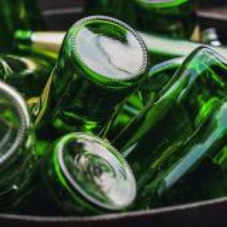 green glass bottles