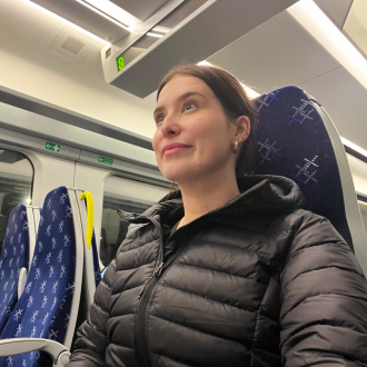 woman on train