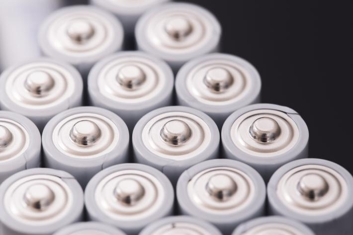 A close up of batteries