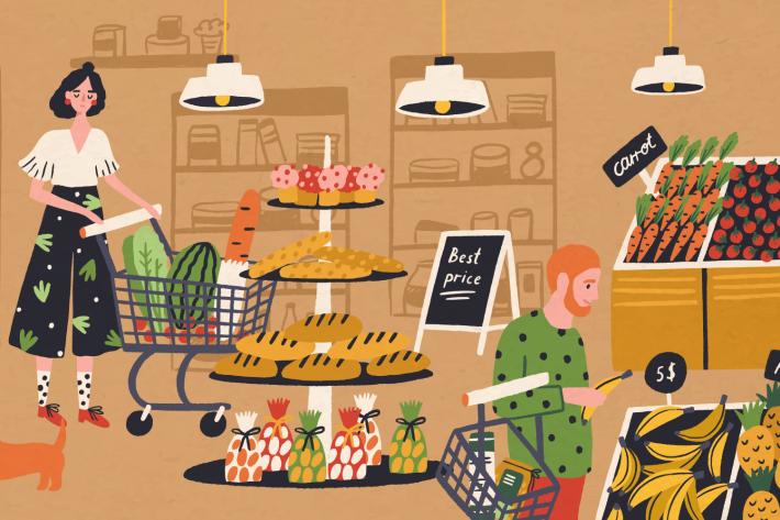 Illustration of a shop
