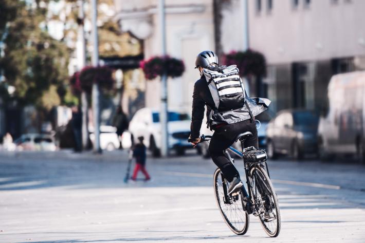 Cyclist on a road