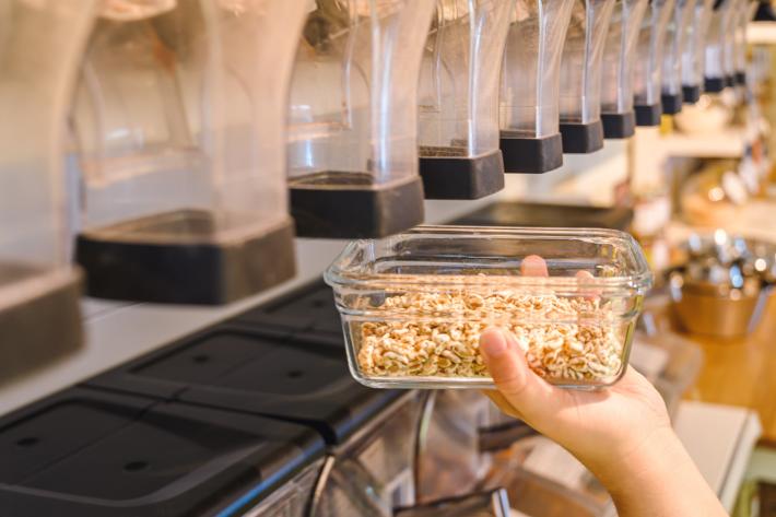 Cereal in a glass container