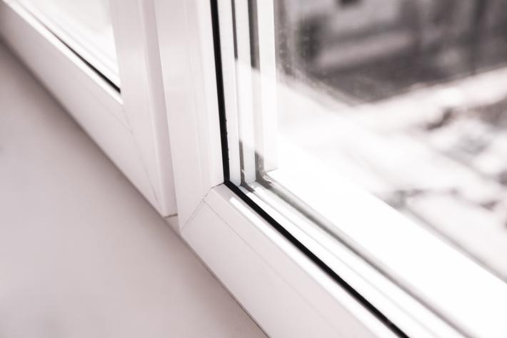 A close up shot of a window