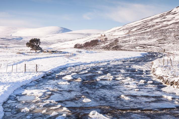 snow covered hills