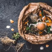 food waste in a paper bag