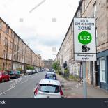 Low emissions zone sign in a residential street